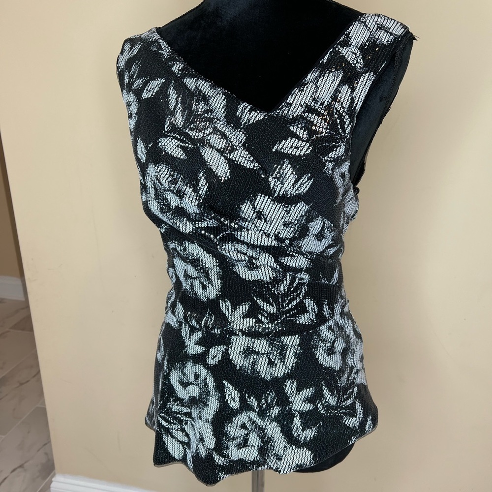Adrianna papell embellished sequins blouse